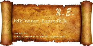 Münster Euszták névjegykártya